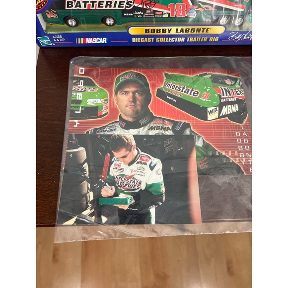 New Signed Bobby Labonte Diecast Collector Trailer Rig and picture / post card - Picture 4 of 9